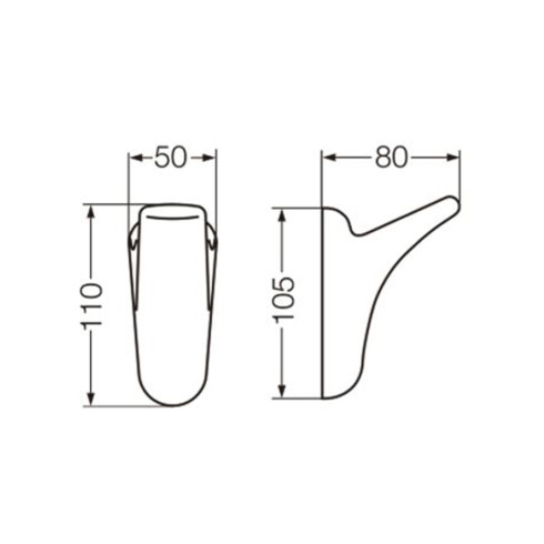 PERCHA SIMPLE DE BAÑO BRILLO LINEA ACCESORIOS COLOR BLANCO BLANCO