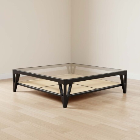 MESA RATONA MADERA-Y-VIDRIO NEGRO ROSA