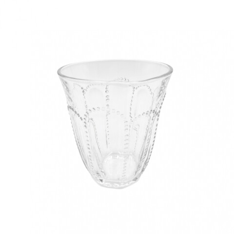 VASO VIDRIO TRANSP C/RELIEVE 9.5X11CM Unica