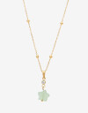 Cadena Corta con Dije Piedra Collar De Acero Con Piedra - Dorado