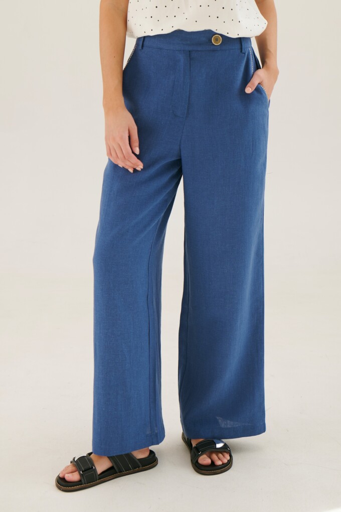 PANTALON LINO LAIA AZUL