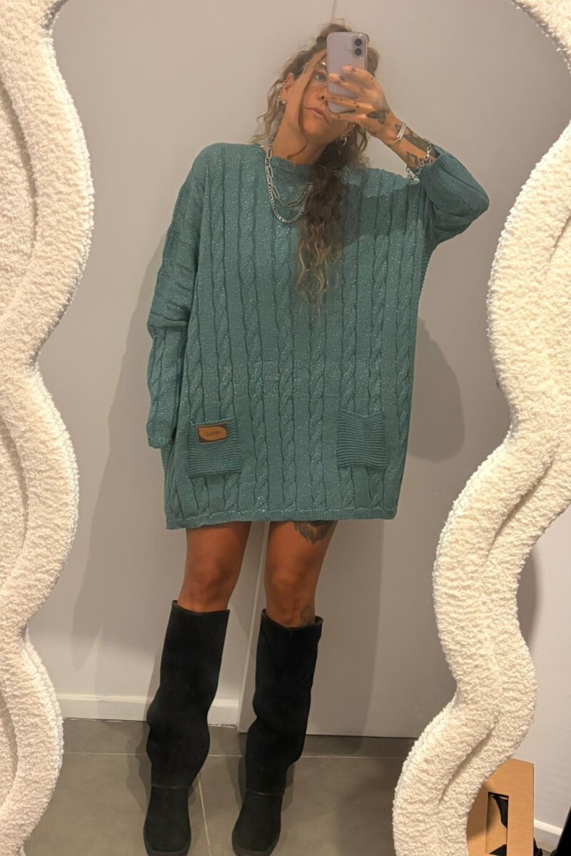 Sweater Oceano Verde Lurex