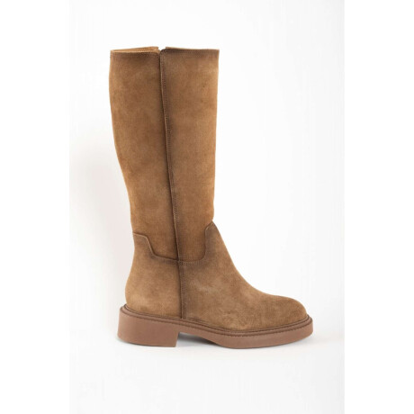 Bota Caña Alta Gamuza Camel