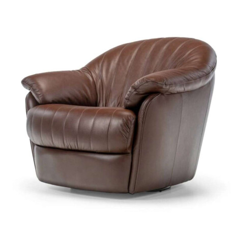 Butaca Giratoria 100% Cuero Paris Caramelo