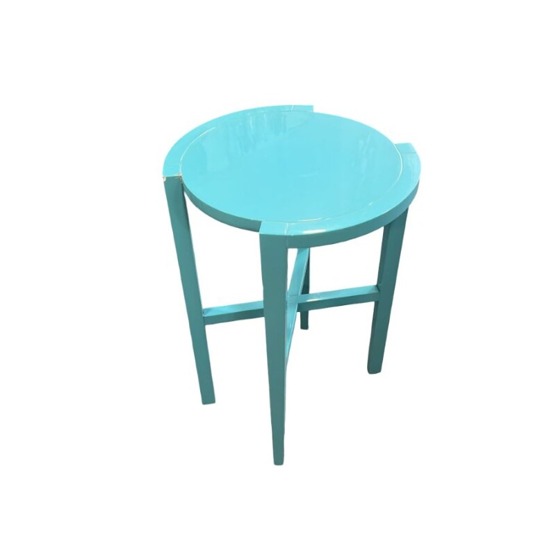 Mesa lateral redonda celeste - Producto con detalles Mesa lateral redonda celeste - Producto con detalles