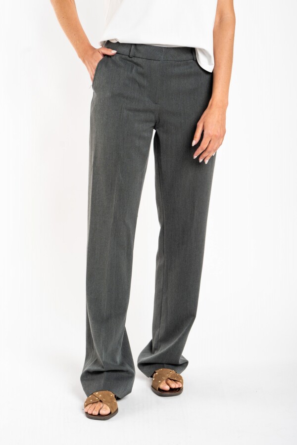 Pantalón Recto Línea Ejecutiva Gris Melange
