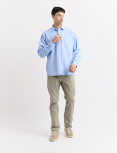 012675 CAMISA HARRINGTON LABEL Celeste Oscuro