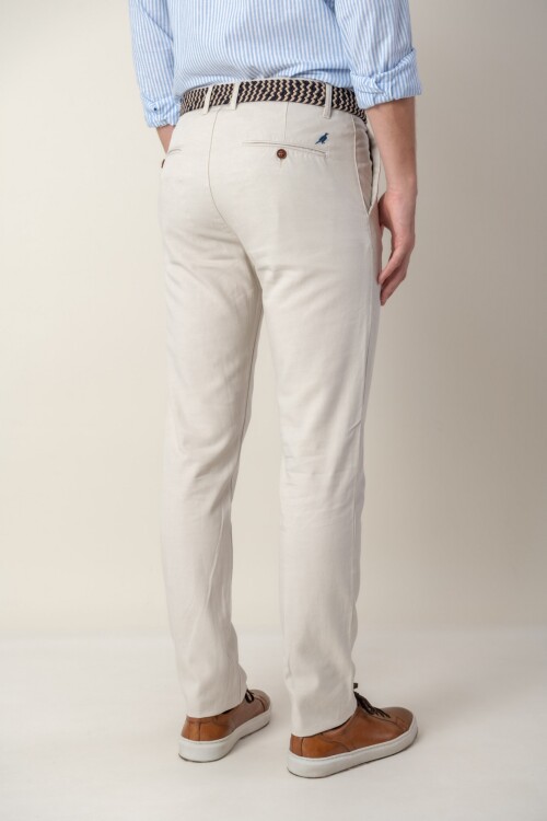 Pantalón de Tencel Slim Fit Hielo