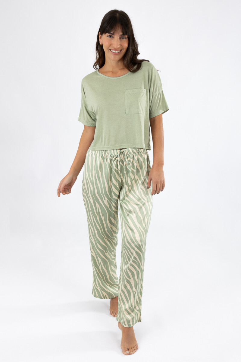 Pijama zebra pant - Verde claro 