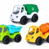 Set 3 vehiculos plastico ECO verde