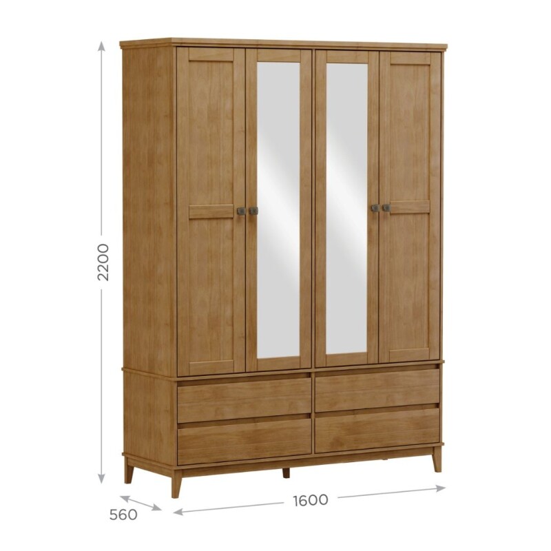 Ropero Finestra 4 Puertas 4 Cajones C/Espejo Ropero Finestra 4 Puertas 4 Cajones C/Espejo