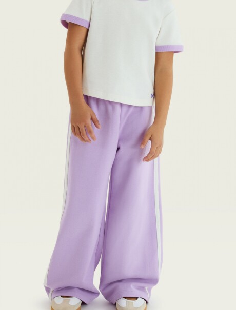 PANTALONES DEPORTIVOS DE PIERNA ANCHA LILA