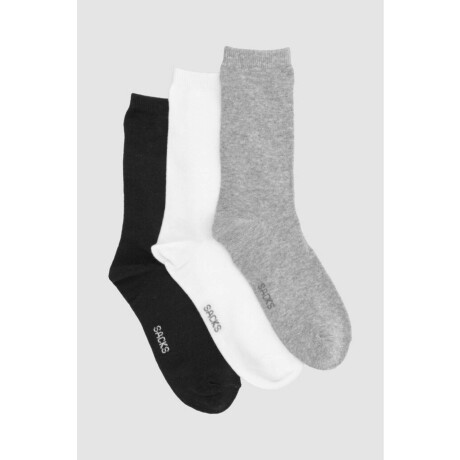 Pack de tres medias lisas. de algodón. en varios colores sur Variante 1
