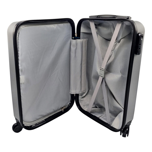 Valija Rígida Mediana Premium 4 Ruedas Resistente Abs Variante Color Plateado