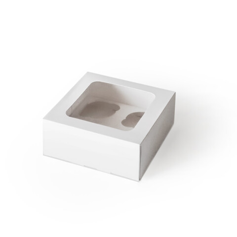 Caja para Cupcakes Blanca x4