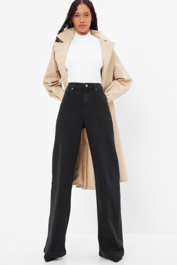 Jean Stride Tiro Alto Mujer Washed Black