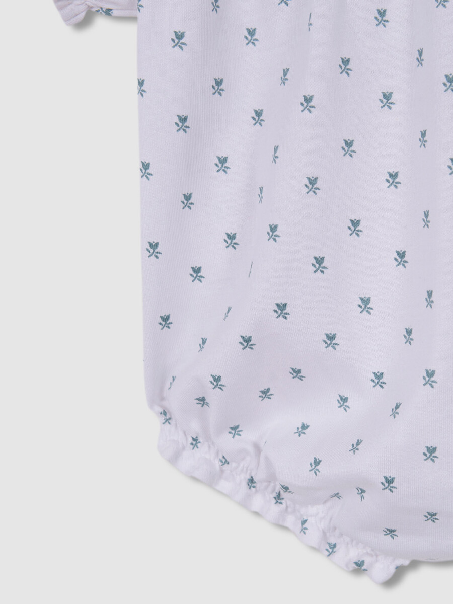 Pijama Ranita De Jersey Con Flores Verde