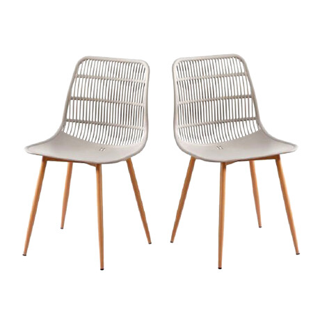 Silla Eames Alaska Kit x2 Beige · Patas de Madera