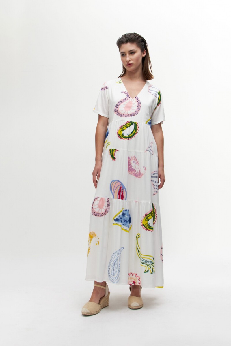 Vestido maxi con estampa en arabesco - multicolor 