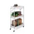 Carro Organizador de Metal Plegable Canasto con 3 Estantes y Ruedas Multiuso IMBACK Color Blanco Carro Organizador de Metal Plegable Canasto con 3 Estantes y Ruedas Multiuso IMBACK Color Blanco
