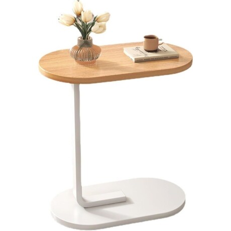 Mesa auxiliar Lumax de arrime MDF minimalista para living Madera Claro y Blanco