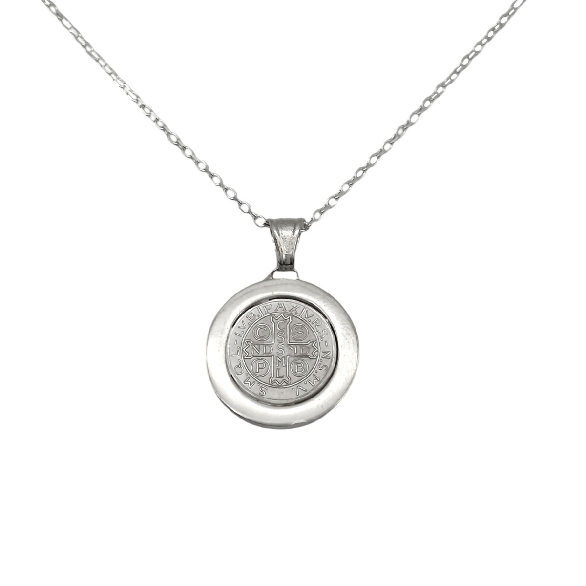 Dije Medalla San Benito-Plata 925-Sin piedra-CP3137 - sinpiedra 