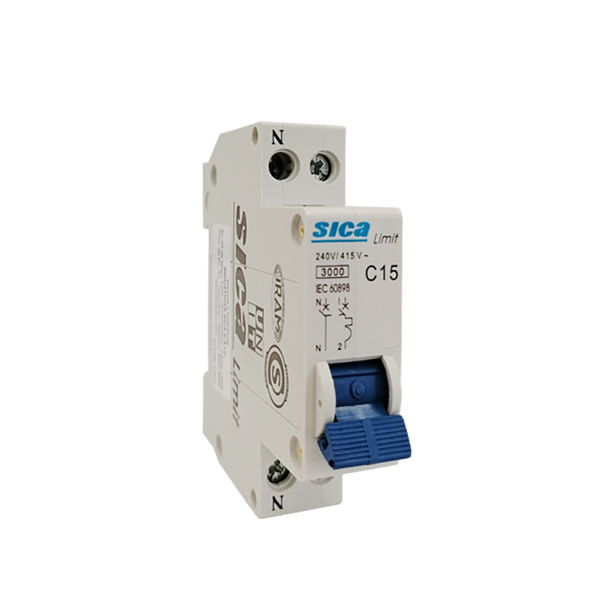 Llave térmica din Sicalimit 1P+N 15A 3kA - SK2182 