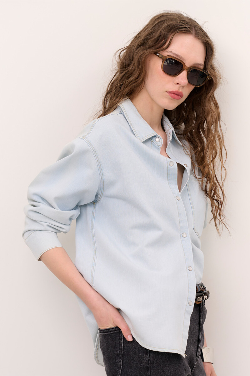 CAMISA JEAN BROCHE SKY