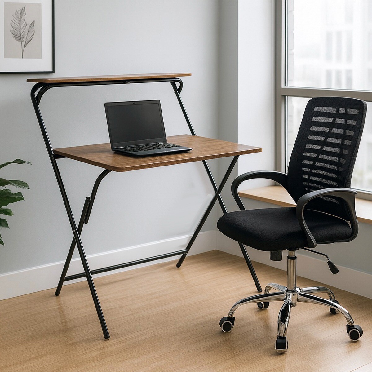 Set De Oficina De Escritorio Plegable y Silla Giratoria 