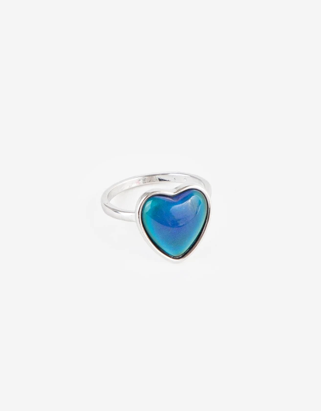 Anillos Medianos y Grandes Mood Anillo Con Piedra - Plateado
