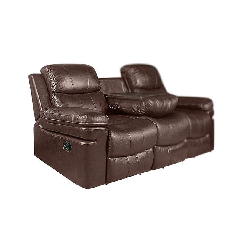 Sofá Reclinable PU marrón 3 cuerpos Sofá Reclinable PU marrón 3 cuerpos