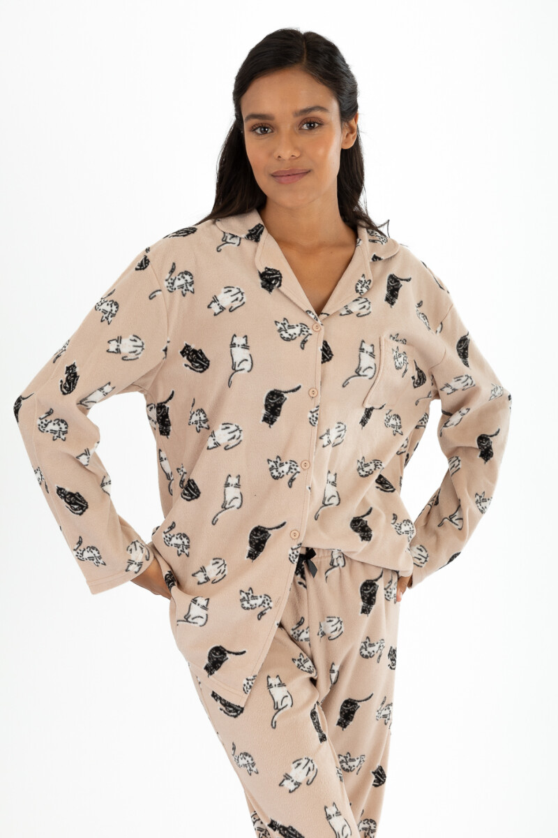 Pijama miau Beige