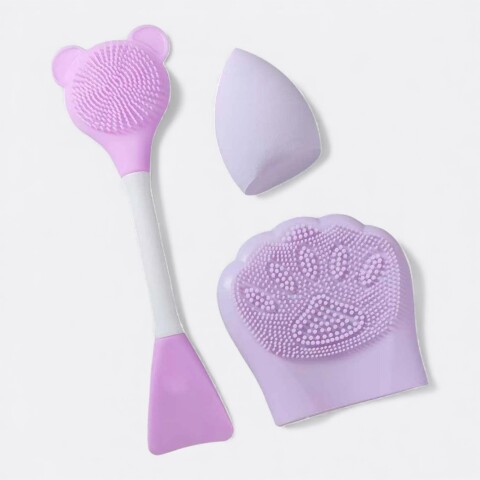 Set de limpieza facial esponjas Color violeta