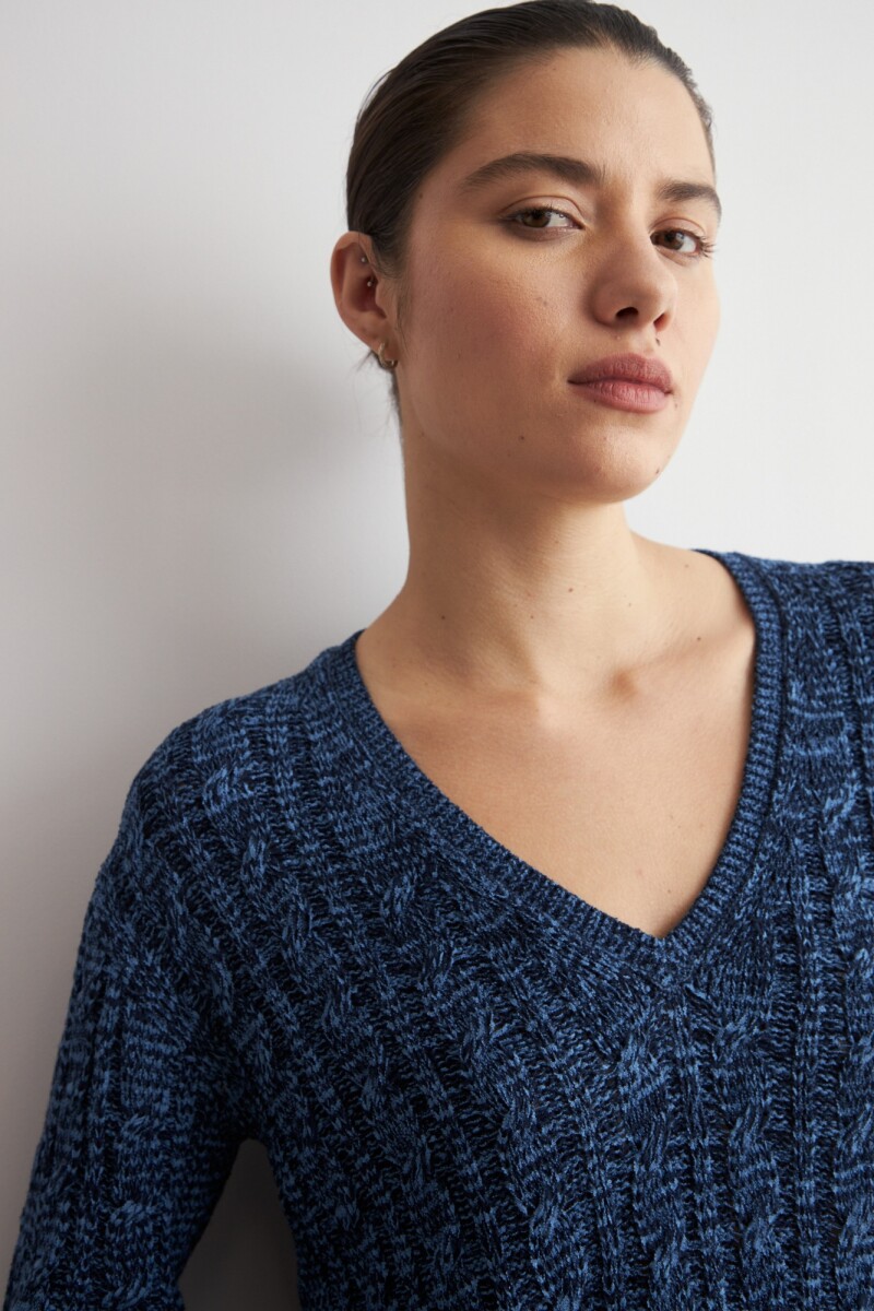 Sweater cinta estructuras azul marino