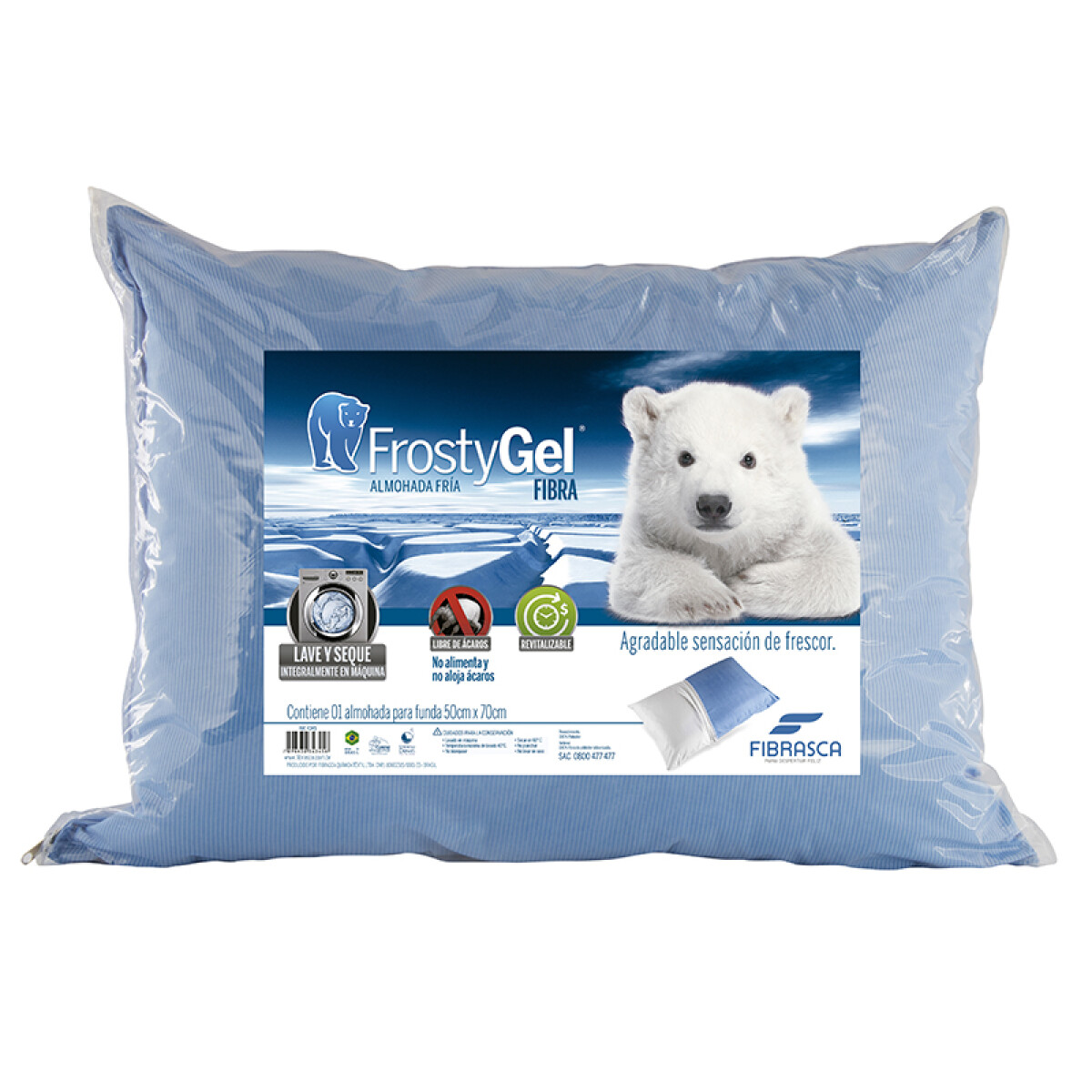 Almohada Frostygel Fibrasca 50 x 70 cm 100% Poliéster 