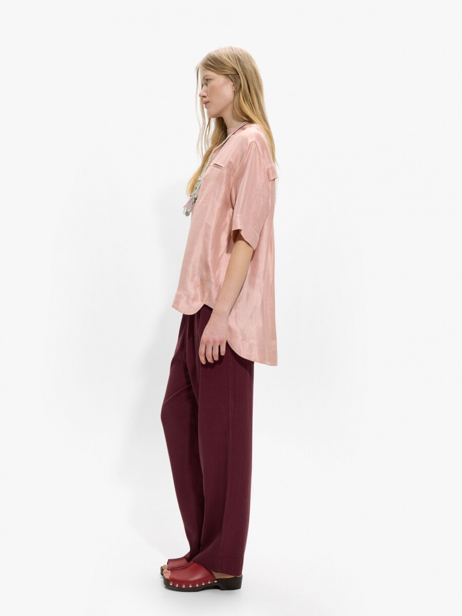 Pantalón Fluido 100% Lyocell burdeos