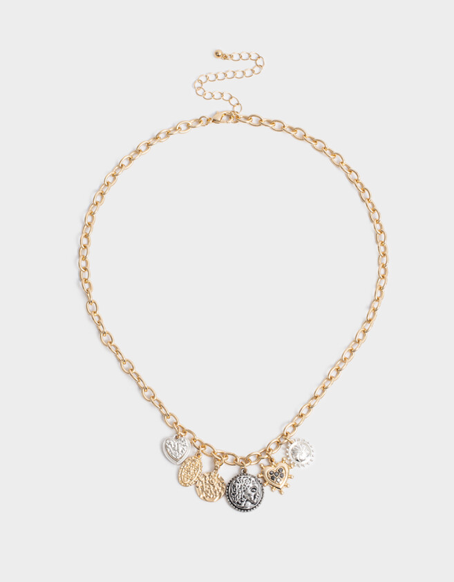 Collares Cortos Metal diferenciado Collar Corto Multi Dijes De Medallones - Dorado Burnish Gold