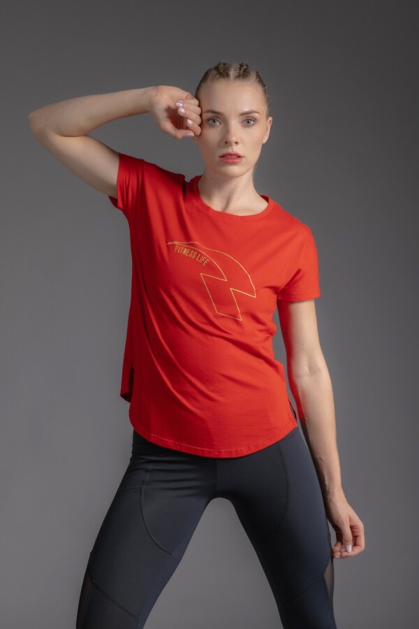 Remera con Serigrafía. Rojo.