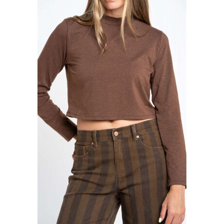 Polera Algodon Elastano Chocolate