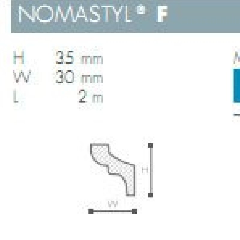 MOLDURA POLIESTIRENO NOMASTYL- F - 2 mts - MOLDURA POLIESTIRENO NOMASTYL- F - 2 mts -