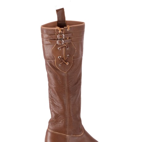 Bota de suela caña larga acordonada Marron