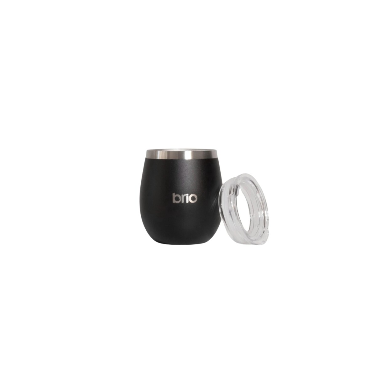 Mate Brio de Acero Inoxidable con Tapa - NEGRO 