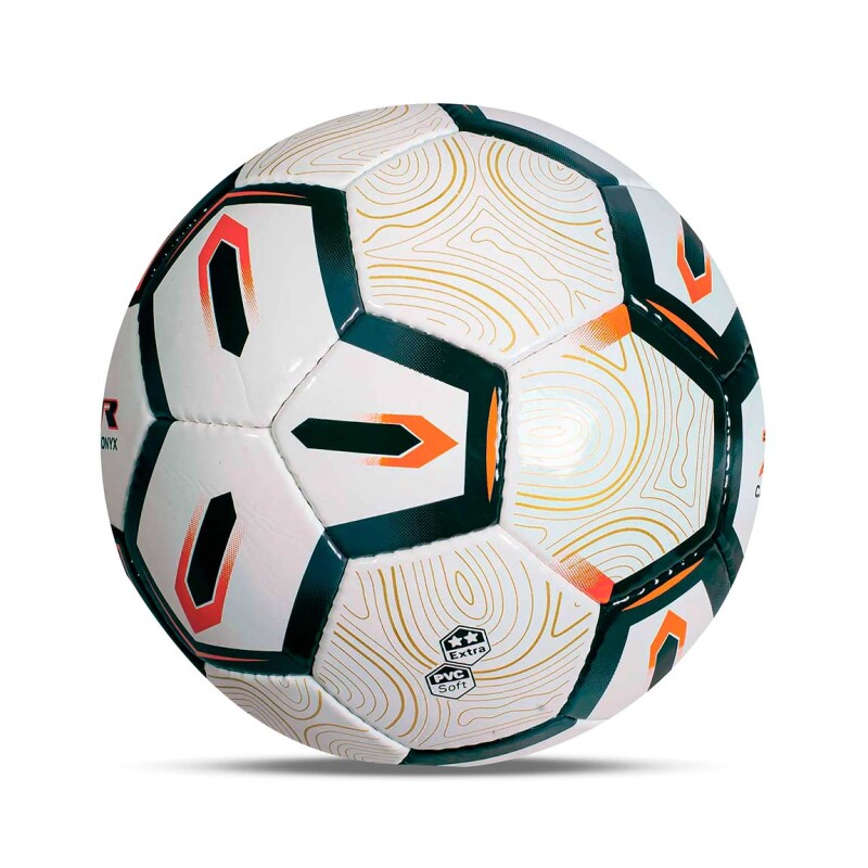 Pelota Fútbol Poker Campo 32 Gomos Onyx Verde Oscuro-Naranja
