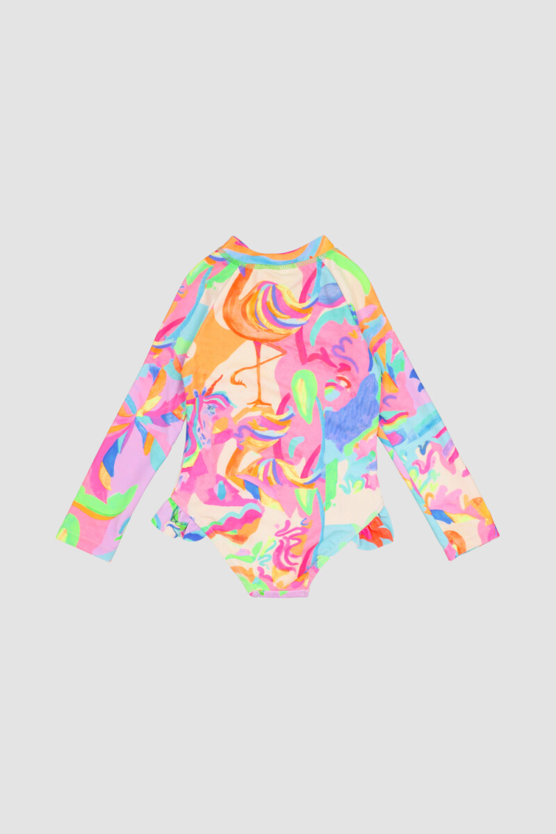 Malla manga larga unicornio 2-10y Pink neon