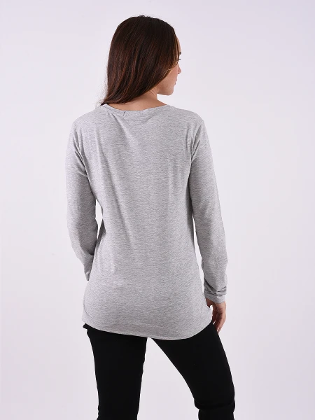 REMERA BÁSICA LIZ GRIS CLARO