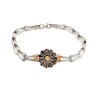 Pulsera Flor-Plata y Oro-Sin Piedra-PU5014 sinpiedra