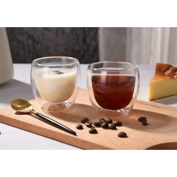 Vaso Vidrio Térmico Doble Pared Té Café Sin Asa 250 Ml Variante Modelo Chico