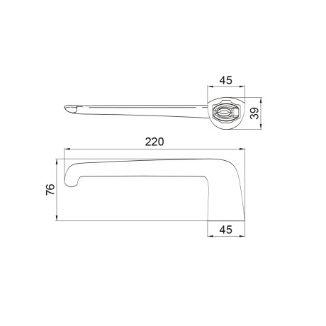 Toallero Barral Corto Epuyen Oro Cepillado 220Mm GAMAS DE AMARILLO