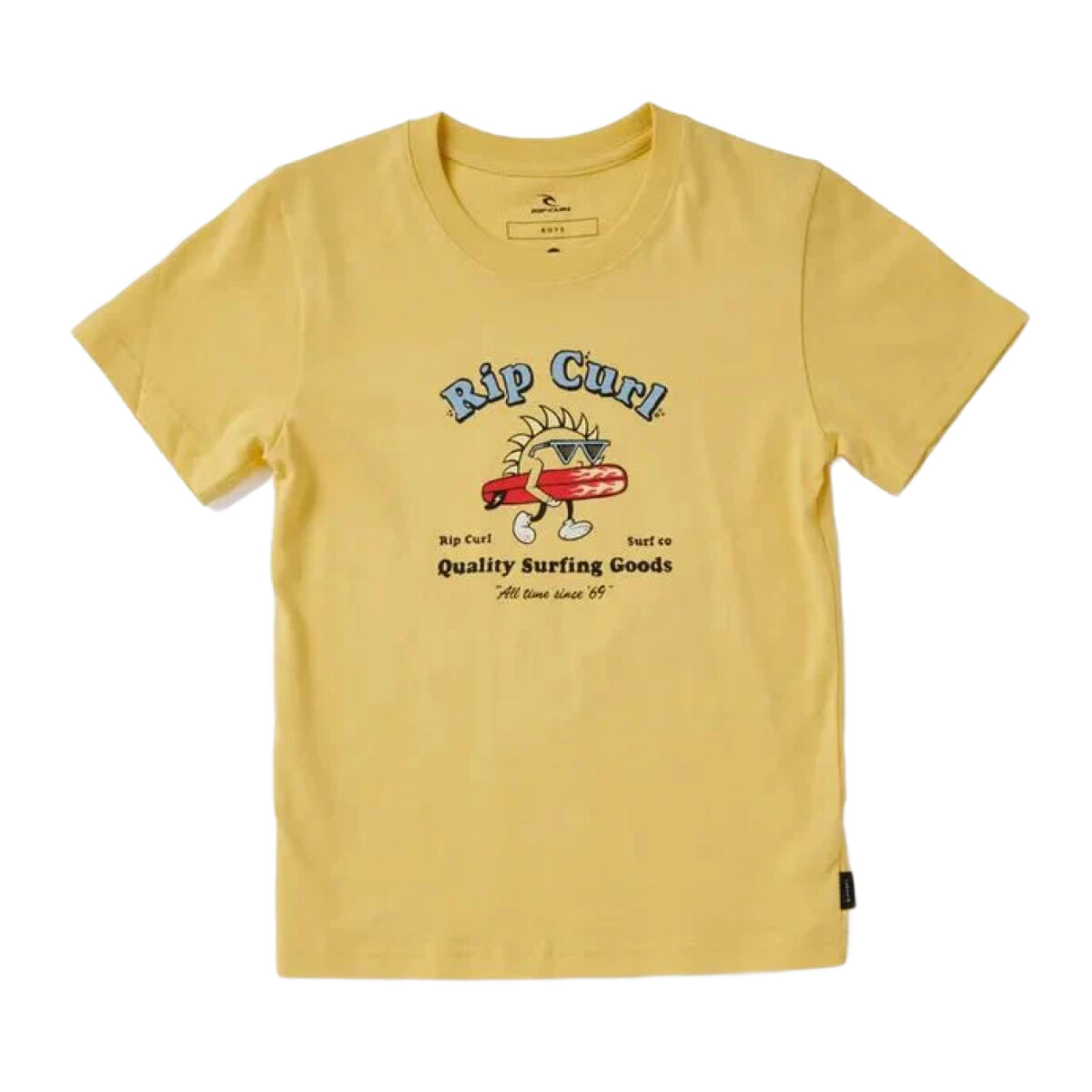 Remera Rip Curl Micro Waves Logo - Mostaza