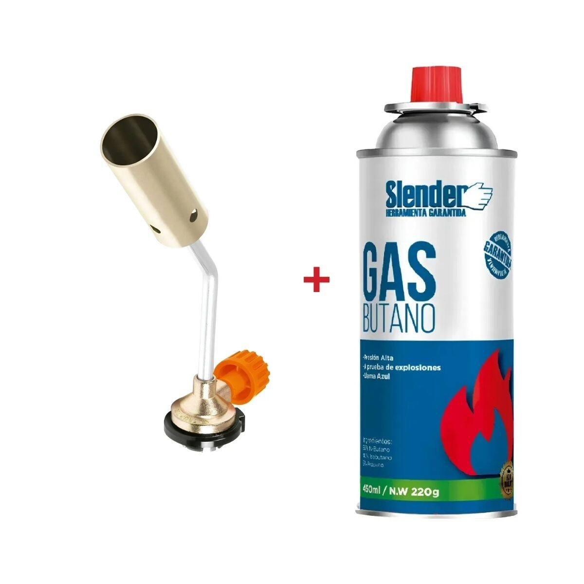 Mechero Enc Manual Para Lata De 1/4 + Lata De Gas Butano 